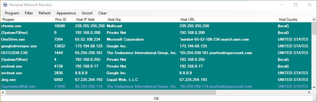 PNetMon is a personal network monitor