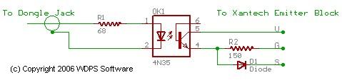 Schematic of dongle jack adapter